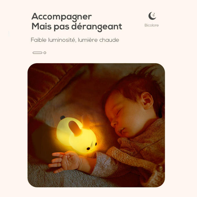 Dotykowa silikonowa lampka nocna królik