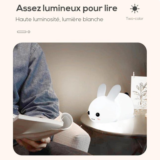 Dotykowa silikonowa lampka nocna królik