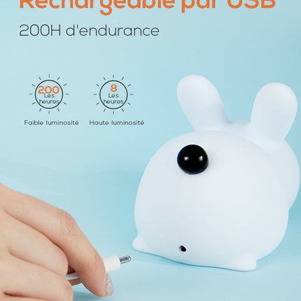 Dotykowa silikonowa lampka nocna królik