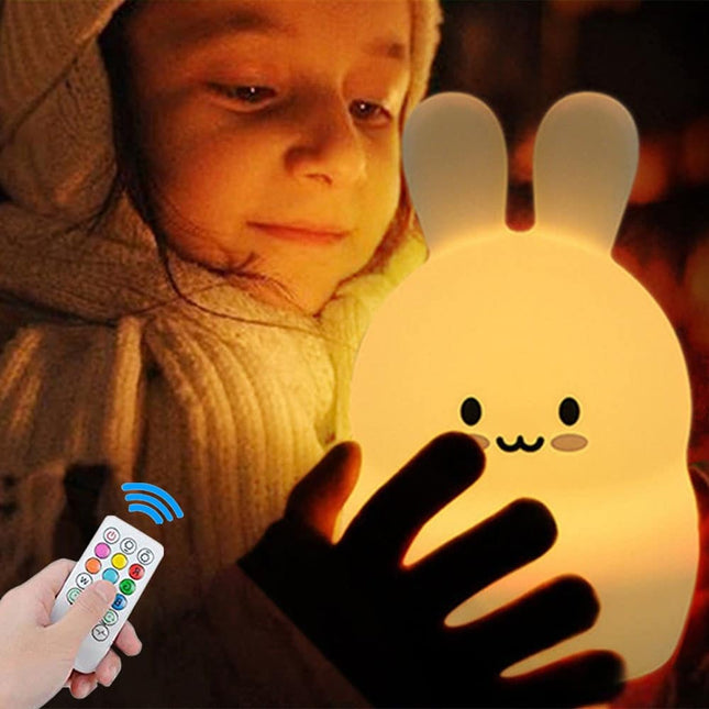 Lampka nocna LED królik z pilotem