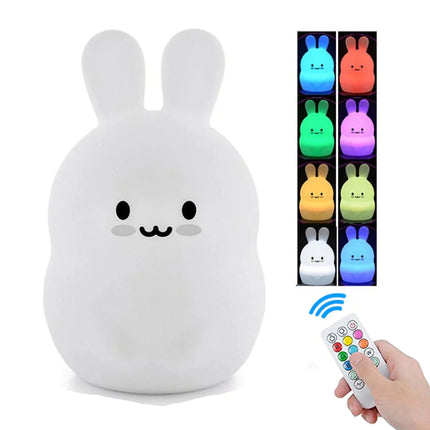 Lampka nocna LED królik z pilotem