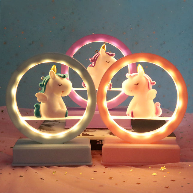 Kreatywna lampka nocna jednorożec LED