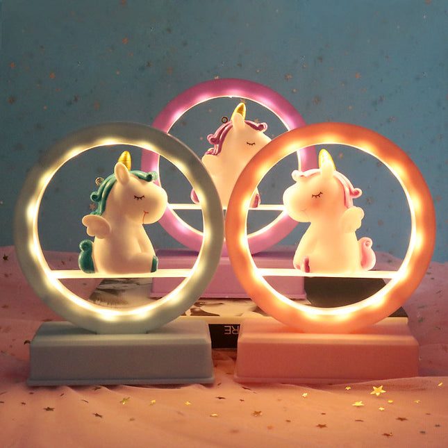 Kreatywna lampka nocna jednorożec LED