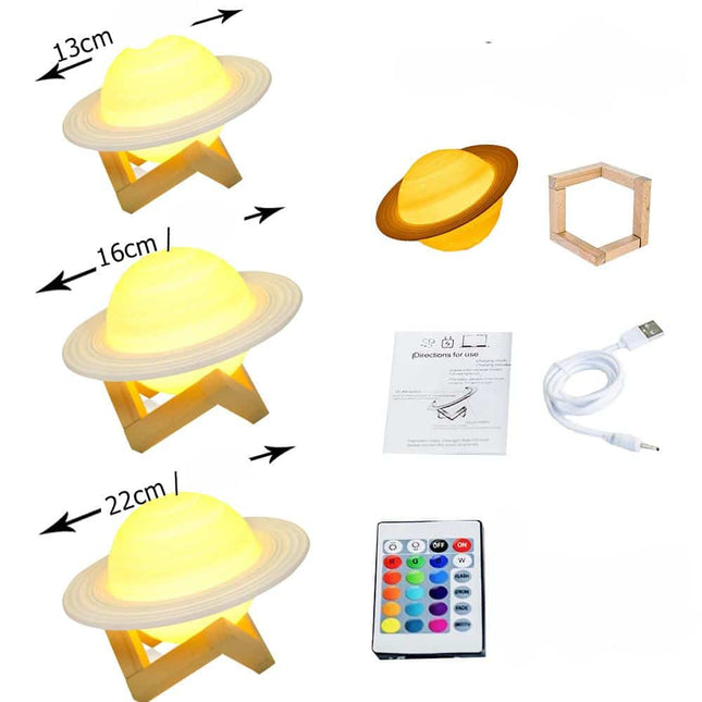 Lampka nocna 3D planeta Saturn