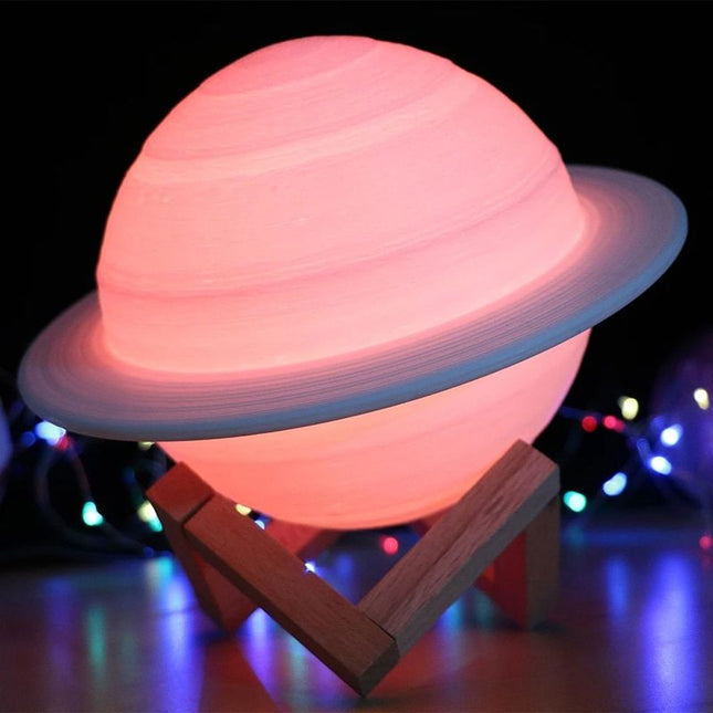 Lampka nocna 3D planeta Saturn