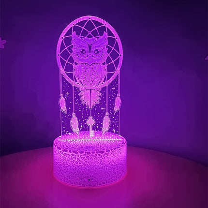 Lampka nocna 3D sowa łapacz snów