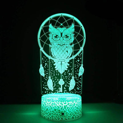 Lampka nocna 3D sowa łapacz snów