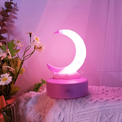 Kolorowa lampka nocna w kształcie księżyca