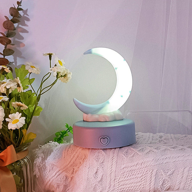 Kolorowa lampka nocna w kształcie księżyca