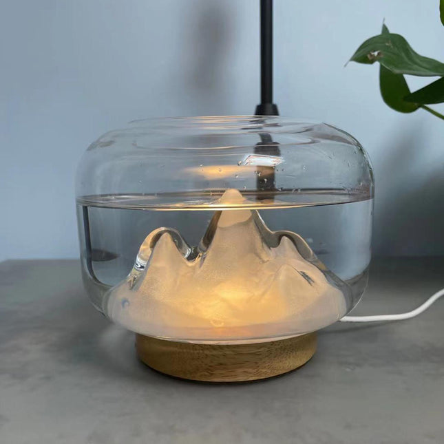 Lampka nocna LED góra w szkle
