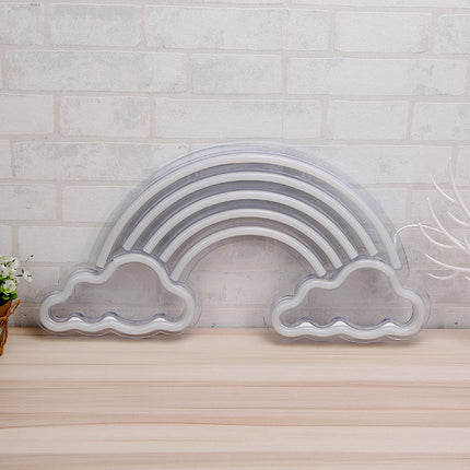 Neon LED na ścianę tęcza chmurki