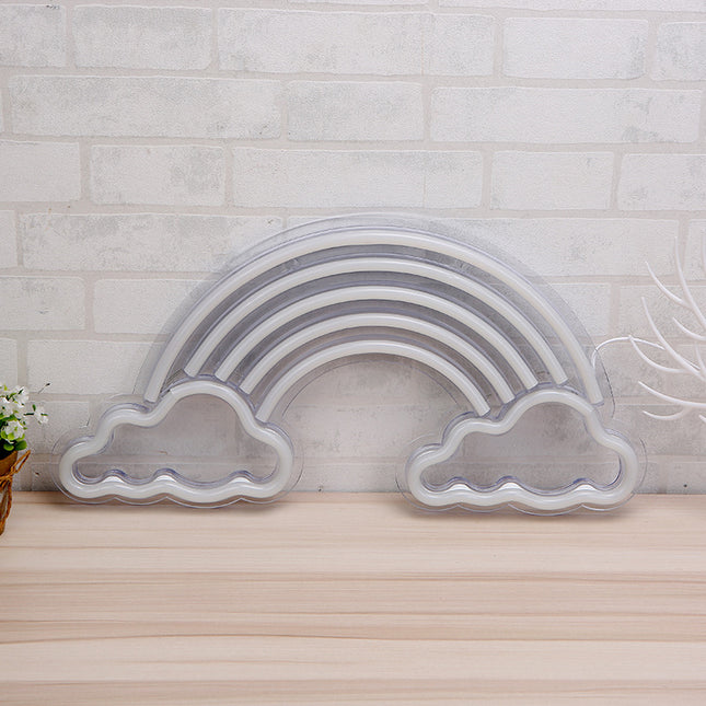 Neon LED na ścianę tęcza chmurki