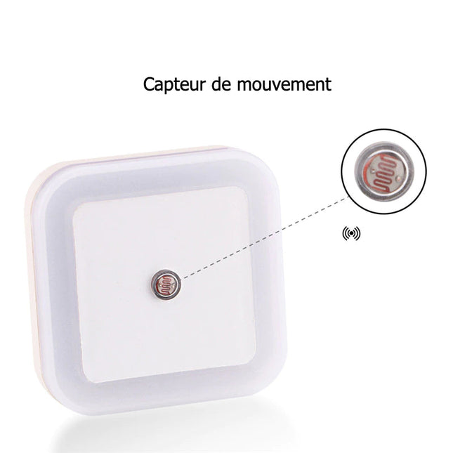 Kwadratowa lampka nocna z czujnikiem zmierzchu