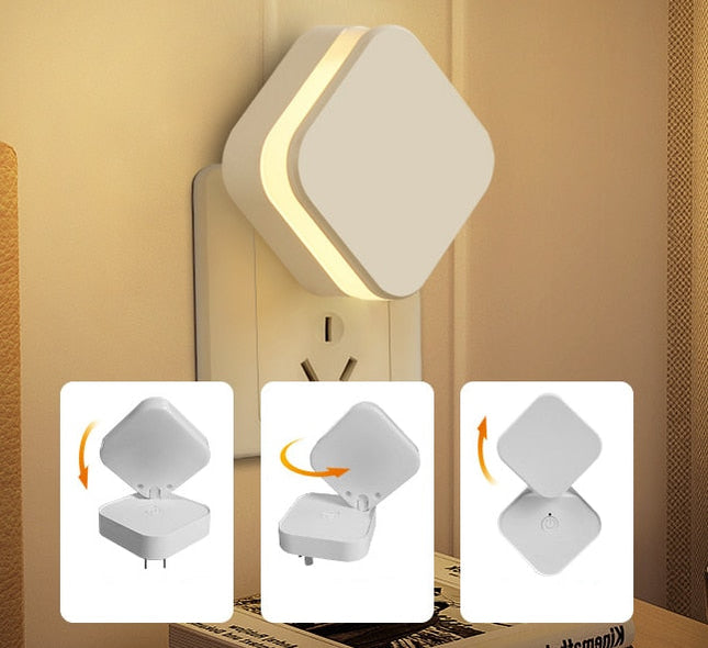 Ścienna lampka nocna do kontaktu z pilotem