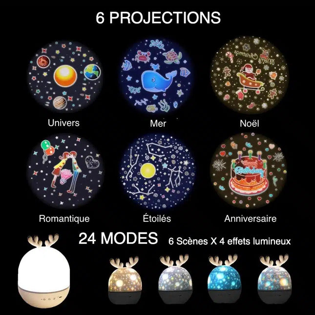 Muzyczny projektor gwiazd lampka nocna dla niemowląt