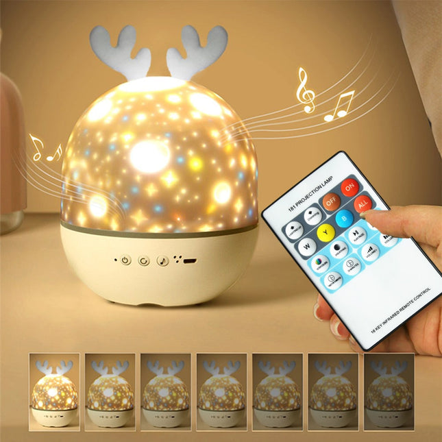Muzyczny projektor gwiazd lampka nocna dla niemowląt