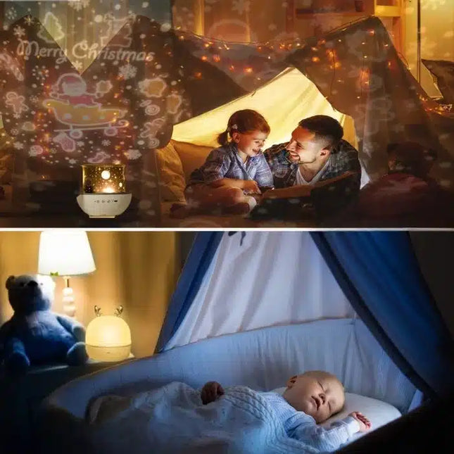 Muzyczny projektor gwiazd lampka nocna dla niemowląt