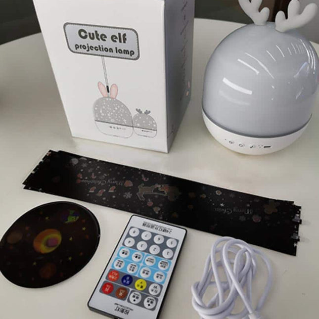 Muzyczna lampka projektor gwiazd jeleń z Bluetooth