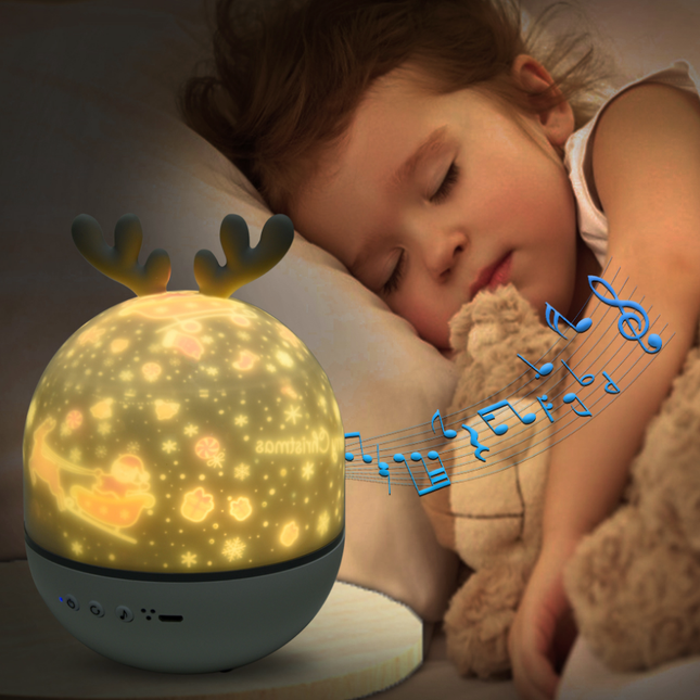 Muzyczna lampka projektor gwiazd jeleń z Bluetooth
