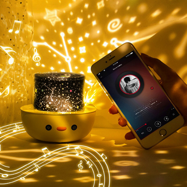 Muzyczna lampka nocna kurczaczek z projektorem