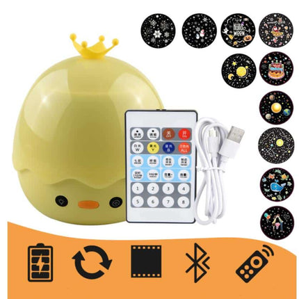 Muzyczna lampka nocna kurczaczek z projektorem