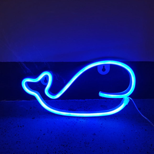 Neonowa lampka LED w kształcie wieloryba