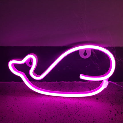 Neonowa lampka LED w kształcie wieloryba