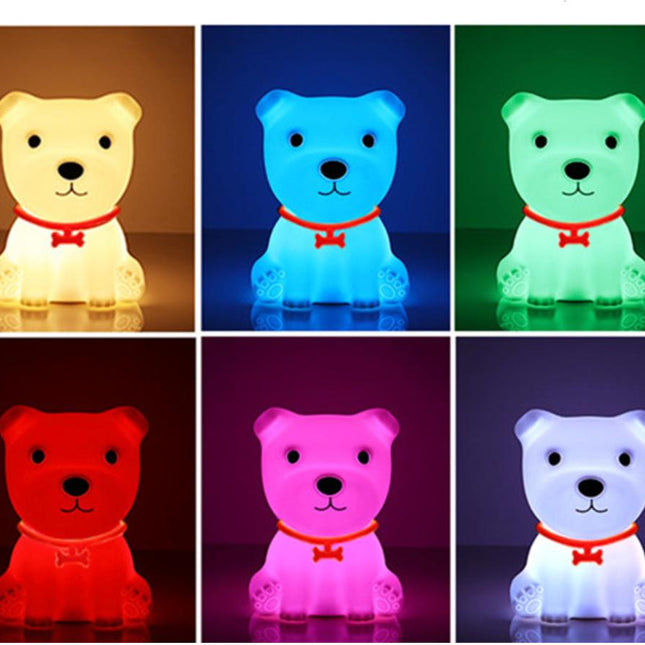 Lampka nocna piesek z pilotem dla dziecka