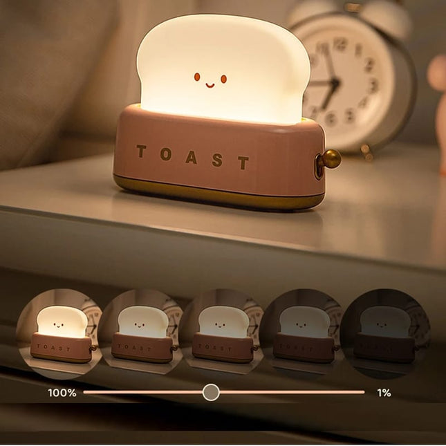 Urocza lampka nocna LED w kształcie tostera