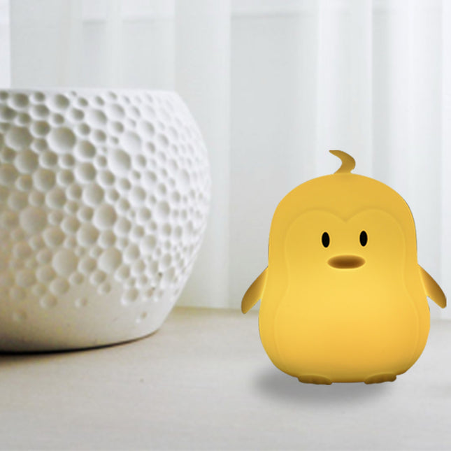 Silikonowa lampka nocna pingwin z pilotem