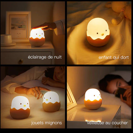 Silikonowa lampka nocna kurczaczek dla dzieci
