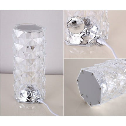 Kryształowa lampka stołowa LED dotykowa USB