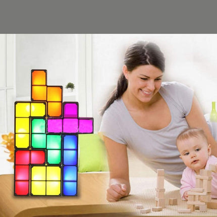 Kolorowa lampka nocna puzzle Tetris do składania
