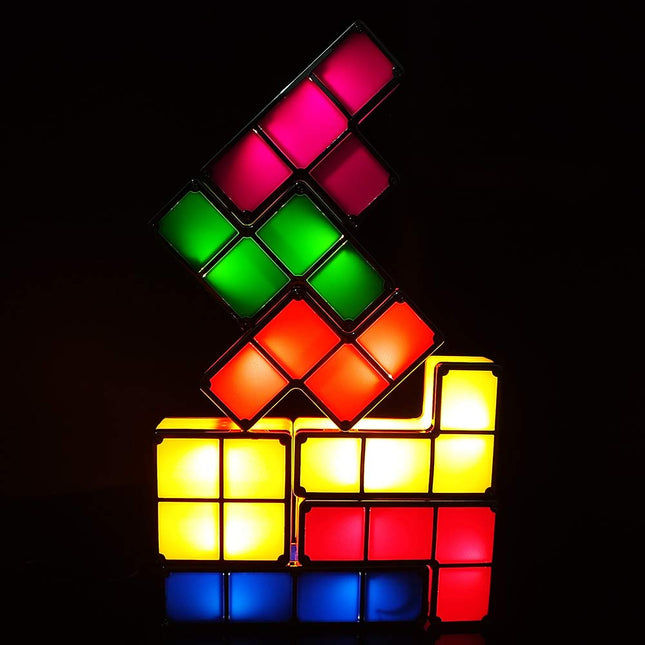 Kolorowa lampka nocna puzzle Tetris do składania