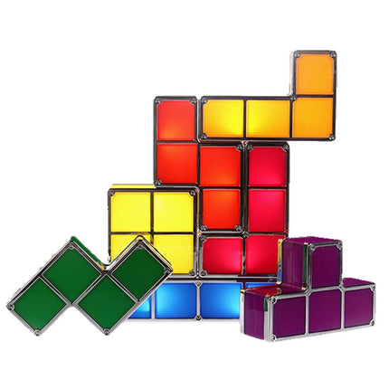 Kolorowa lampka nocna puzzle Tetris do składania