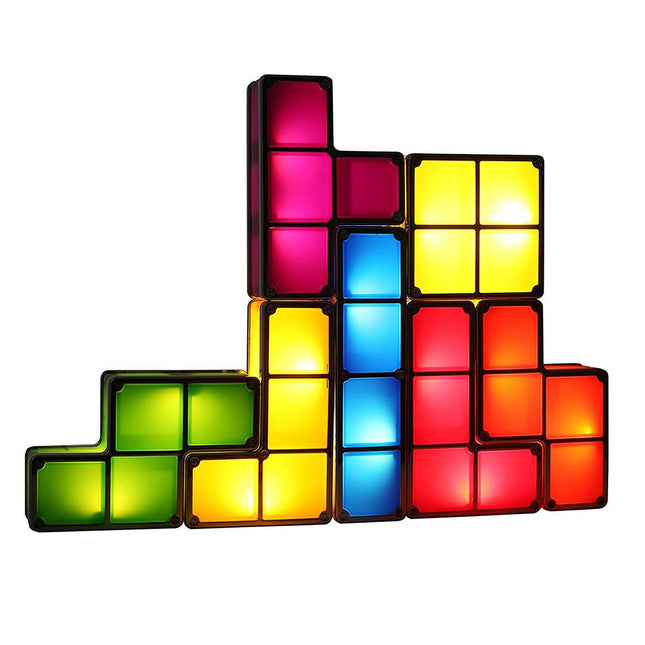 Kolorowa lampka nocna puzzle Tetris do składania