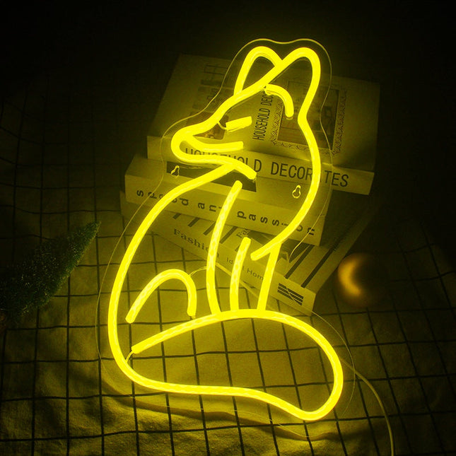 Neonowa dekoracja ścienna LED w kształcie lisa
