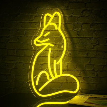 Neonowa dekoracja ścienna LED w kształcie lisa
