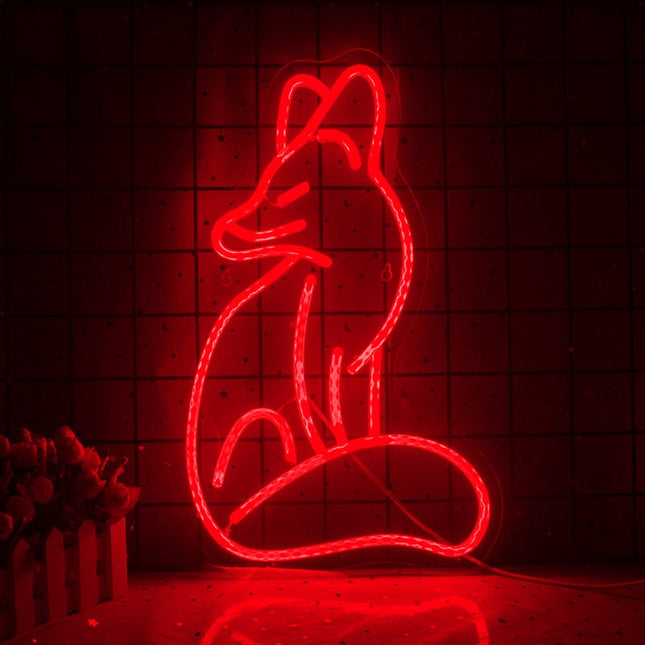 Neonowa dekoracja ścienna LED w kształcie lisa