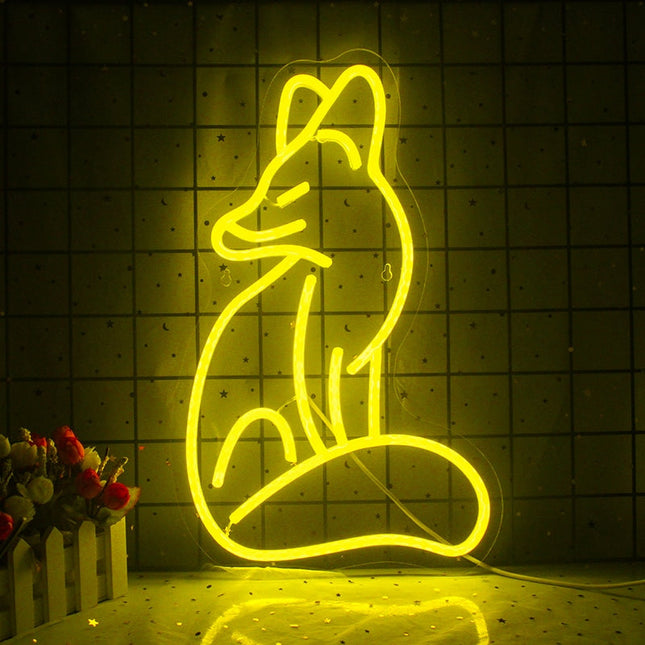 Neonowa dekoracja ścienna LED w kształcie lisa