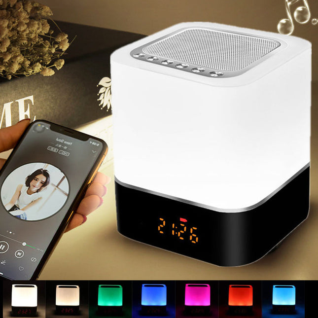 Lampka nocna z głośnikiem Bluetooth i budzikiem