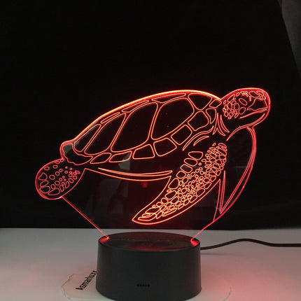 Lampka nocna 3D Żółw sterowana dotykiem