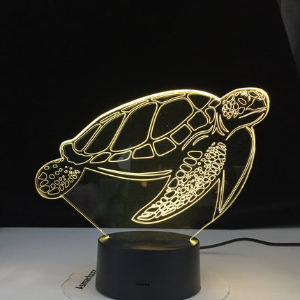 Lampka nocna 3D Żółw sterowana dotykiem