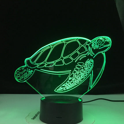 Lampka nocna 3D Żółw sterowana dotykiem