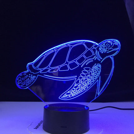 Lampka nocna 3D Żółw sterowana dotykiem