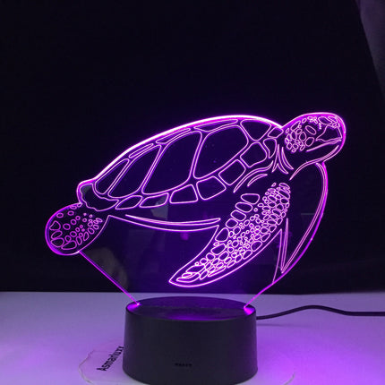 Lampka nocna 3D Żółw sterowana dotykiem