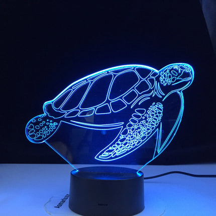 Lampka nocna 3D Żółw sterowana dotykiem